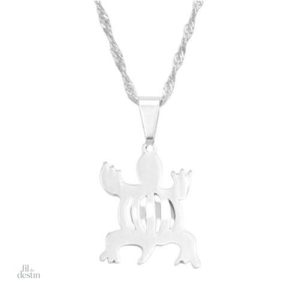 Pendentif porte-bonheur Denkyem, symbole de protection et chance