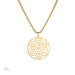 Pendentif triskel en métal, symbole porte-bonheur