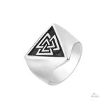Bague avec symbole Valknut, représentation viking