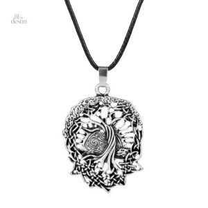 Pendentif Yggdrasil en entrelacs, symbole viking unique
