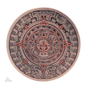 Pièce commémorative du calendrier maya en métal argenté