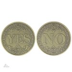 Pièce de décision "oui-non" en métal argenté, porte-bonheur
