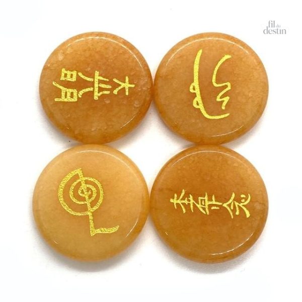 Objets méditatifs: pierres aux symboles du reiki japonais