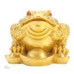 Porte-bonheur Feng Shui, statue de crapaud d'or Jin Chan