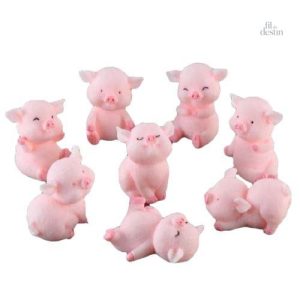 Statue cochon porte-bonheur en céramique