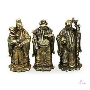 Statues des Fu Lu Shou, dieux du bonheur chinois en décoration