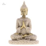 Statuette Bouddha indien en porcelaine, porte-bonheur raffiné