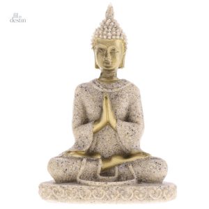 Statuette Bouddha indien en porcelaine, porte-bonheur raffiné