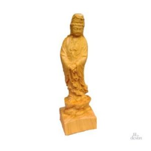 Statuette de Guan Yin en bois sculpté