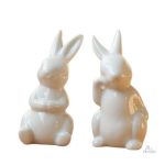 Statuette de lapin blanc porte-bonheur celte