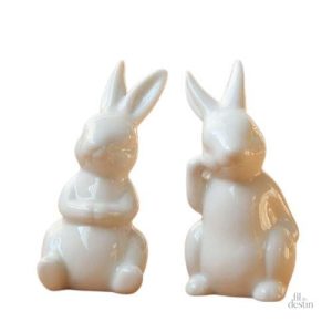 Statuette de lapin blanc porte-bonheur celte