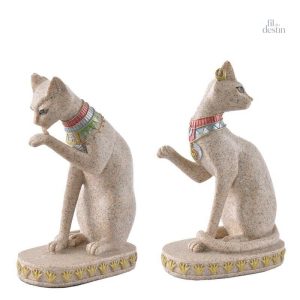 Statuette égyptienne chat porte-bonheur en résine
