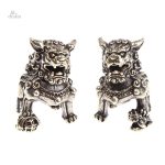 Statuettes de chiens fu en cuivre porte-bonheur Feng shui