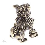 Décoration Feng shui, statuettes de chiens fu en métal précieux