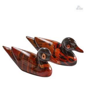 Statuettes en bois canard mandarin, porte-bonheur Feng Shui