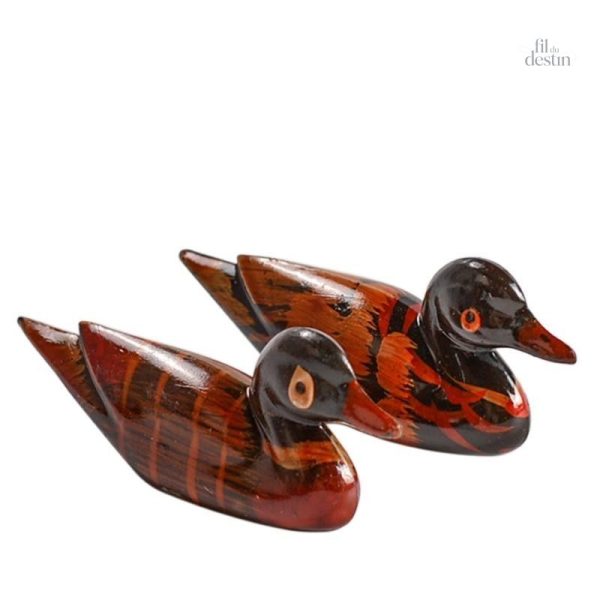 statuettes-en-bois-des-canards-mandarins-1 Statuettes en bois canard mandarin, porte-bonheur Feng Shui