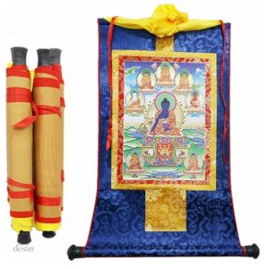 Thangka des 8 Bhaishajyaguru, bannière décorative spirituelle