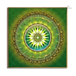 Mandala tantrique sur toile, touche artistique