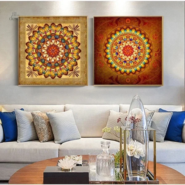Toile mandala vibrante pour inspiration spirituelle