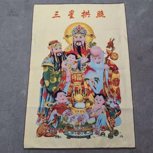 Toile avec trois Fu Shu Lou, symbole de prospérité et chance